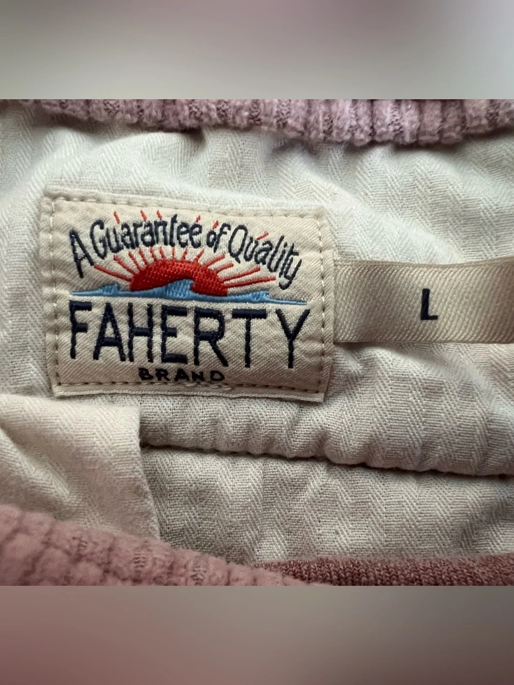 Faherty Corduroy Flat Front Shorts in Dusty Rose